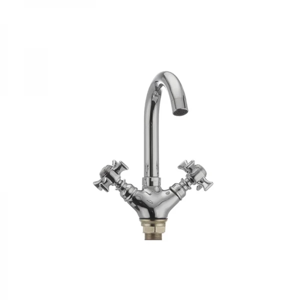Високий змішувач для умивальника Haiba ZEUS 274 латунний хромований двохвентильний (HB0436)