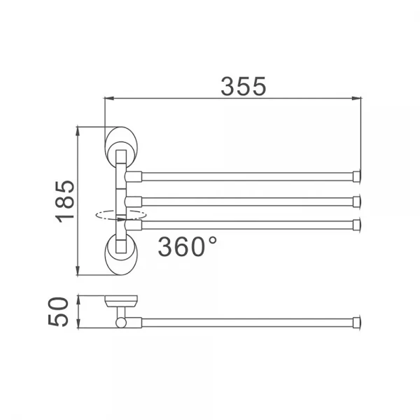 Полотенцедержатель поворотн. 350 мм Haiba HB1613 (HB0456)