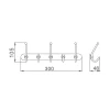 Планка с 5-ю крючками Haiba HB201-5 300 мм (HB0487)