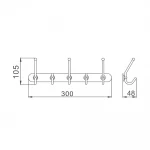 Планка с 5-ю крючками Haiba HB201-5 300 мм (HB0487)