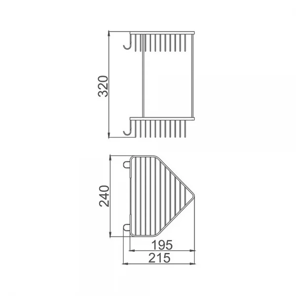 Полка двухъярусная угловая решетка Haiba HB335-1 (HB0496)