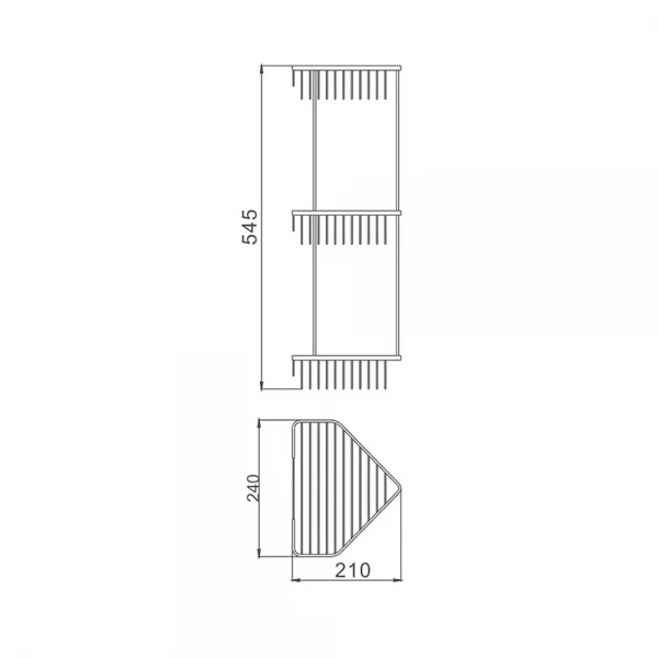 Полка трехъярусная угловая решетка Haiba HB335-2 (HB0497)