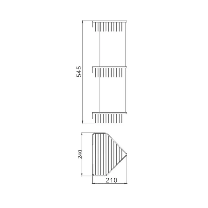 Полка трехъярусная угловая решетка Haiba HB335-2 (HB0497)