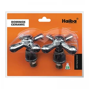 Ручки для смесителя Haiba Dominox HB0577 латунные хромированные с кран-буксами, пара (HB0577)