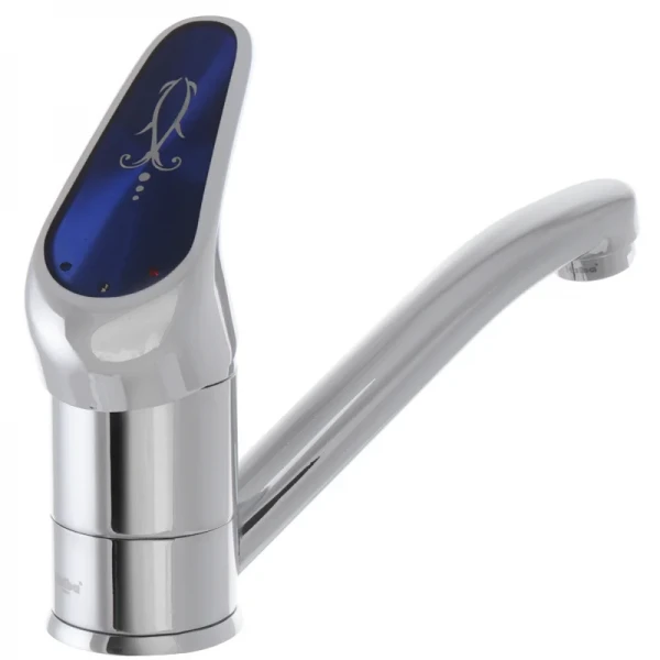 Смеситель для умывальника Haiba Magic 004 с синей ручкой (излив 15 см) (HB0666)