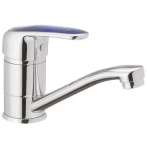 Змішувач для умивальника HAIBA MAGIC 555 (15 см) з синьою ручкою (HB0672)