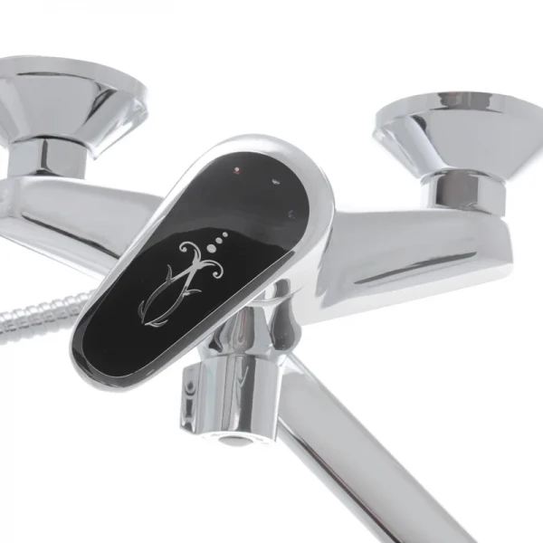 Смеситель для ванны Haiba Magic 006 с черной ручкой (HB0674)