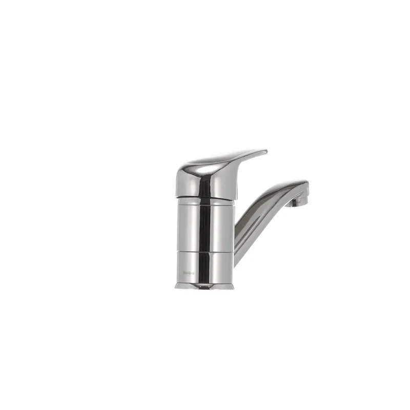 Змішувач для умивальника Haiba Magic 004 з чорною ручкою (вилив 15 см) (HB0689)