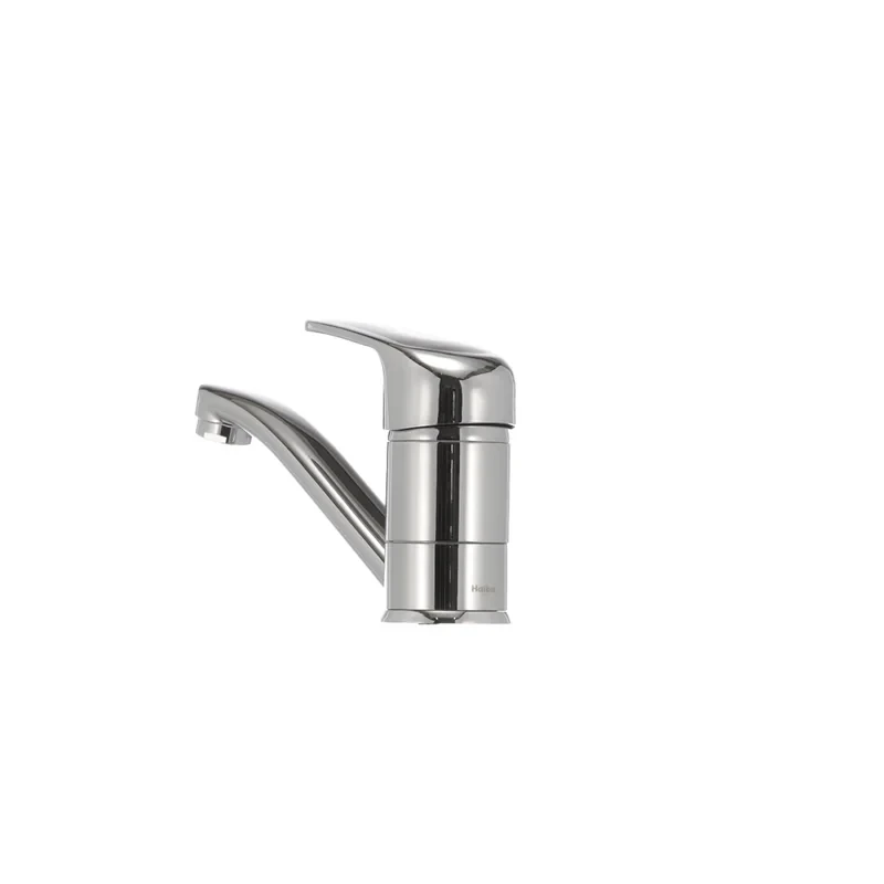 Змішувач для умивальника Haiba Magic 004 з чорною ручкою (вилив 15 см) (HB0689)