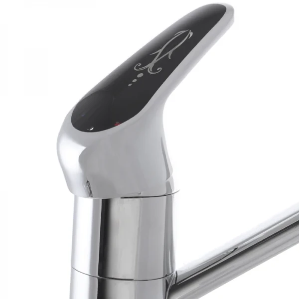 Смеситель для умывальника Haiba Magic 004 с черной ручкой (излив 15 см) (HB0689)