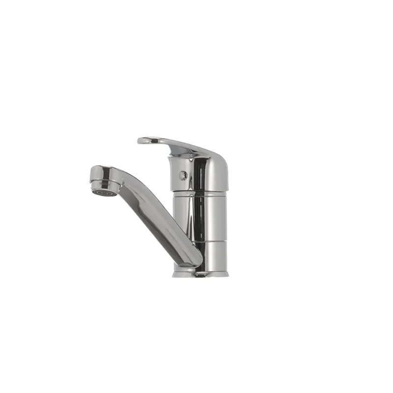 Змішувач для умивальника Haiba Magic 004 з чорною ручкою (вилив 15 см) (HB0689)