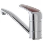 Смеситель для умывальника Haiba Magic 004 с красной ручкой (излив 15 см) (HB0690)