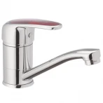 Змішувач для умивальника Haiba Magic 004 з червоною ручкою (вилив 15 см) (HB0690)