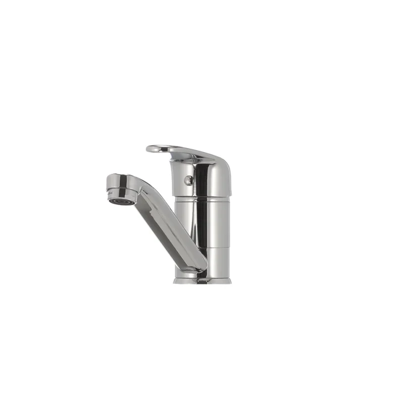 Змішувач для умивальника Haiba Magic 004 з червоною ручкою (вилив 15 см) (HB0690)