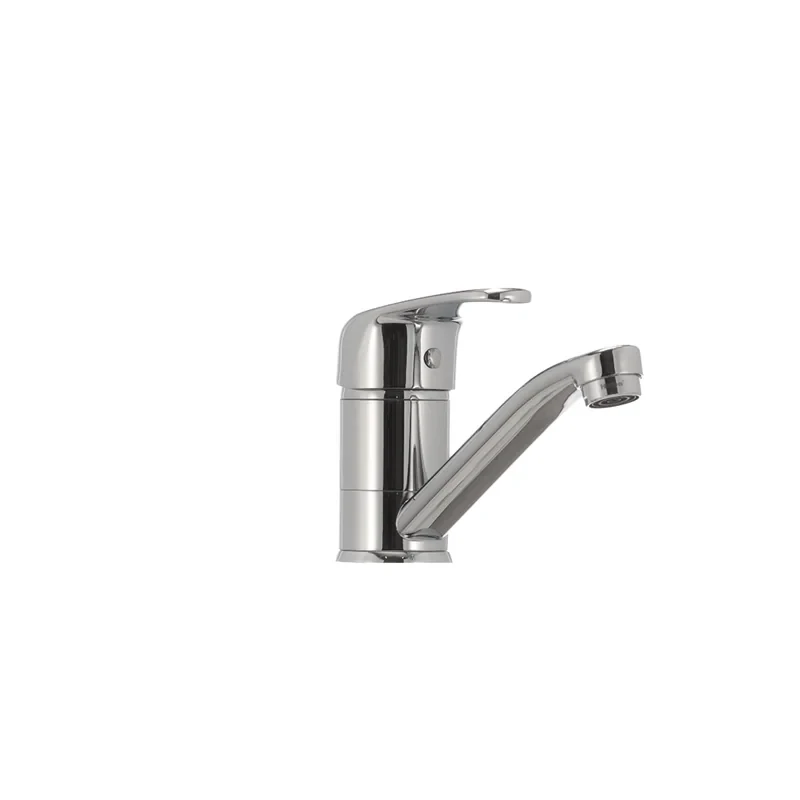 Змішувач для умивальника Haiba Magic 004 з червоною ручкою (вилив 15 см) (HB0690)