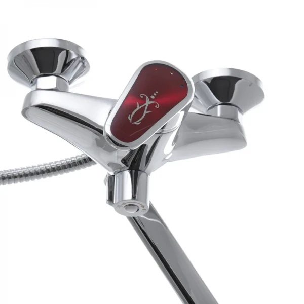 Смеситель для ванны Haiba Magic 006 с красной ручкой (HB0693)