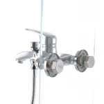 Смеситель для ванны Haiba Magic 009 с черной ручкой (HB0696)