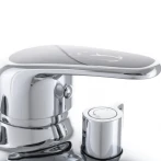 Смеситель для ванны Haiba Magic 009 с черной ручкой (HB0696)