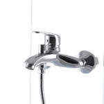 Смеситель для ванны Haiba Magic 009 с черной ручкой (HB0696)