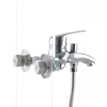 Смеситель для ванны Haiba Magic 009 с черной ручкой (HB0696)