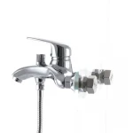 Смеситель для ванны Haiba Magic 009 с черной ручкой (HB0696)