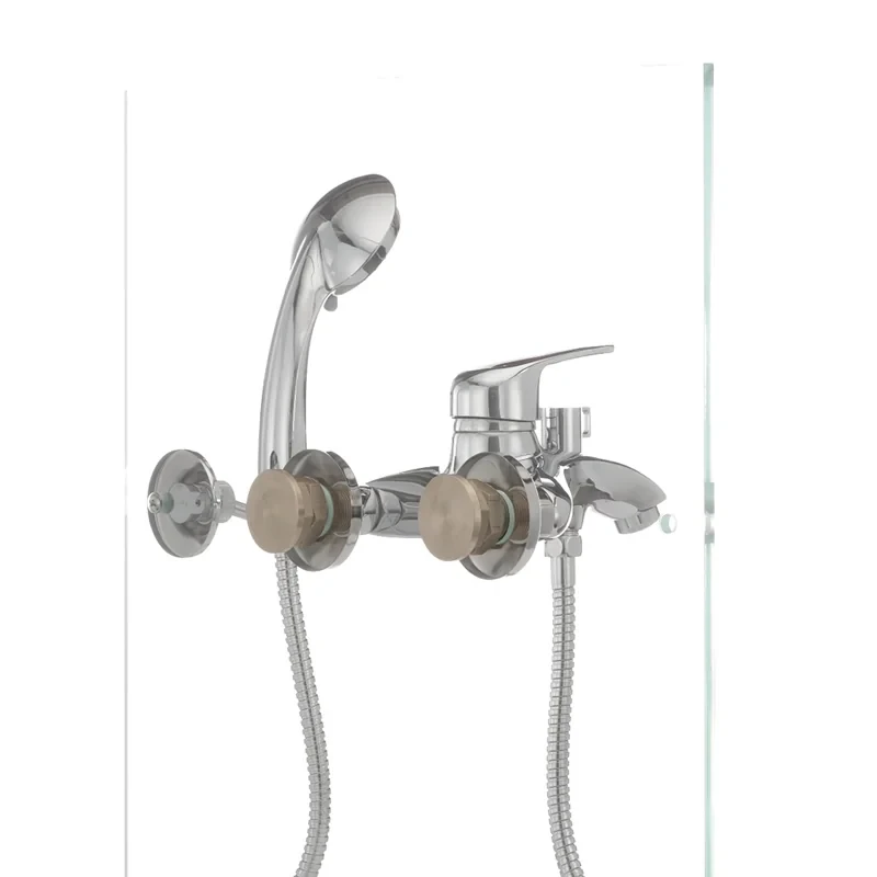 Змішувач для ванни Haiba Magic 009 з червоною ручкою (HB0698)