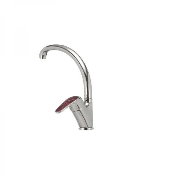 Смеситель для кухни Haiba Magic 011 с красной ручкой (HB0699)