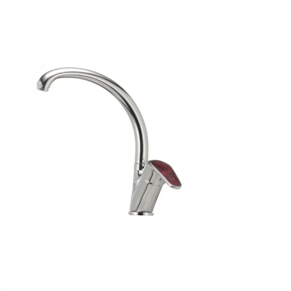 Смеситель для кухни Haiba Magic 011 с красной ручкой (HB0699)