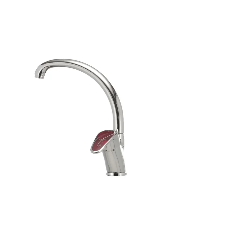Смеситель для кухни Haiba Magic 011 с красной ручкой (HB0699)