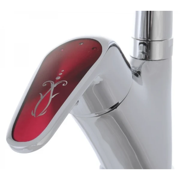 Смеситель для кухни Haiba Magic 011 с красной ручкой (HB0699)