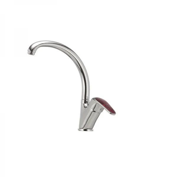 Смеситель для кухни Haiba Magic 011 с красной ручкой (HB0699)