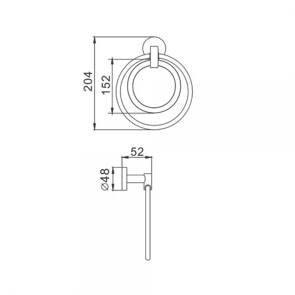 Полотенцедержатель Haiba HB1704-1 "кольцо" двойной (HB0715)