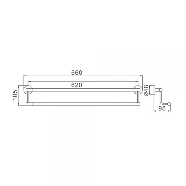 Рушникотримач (2 планки) 550 мм Haiba HB1709 (HB0717)