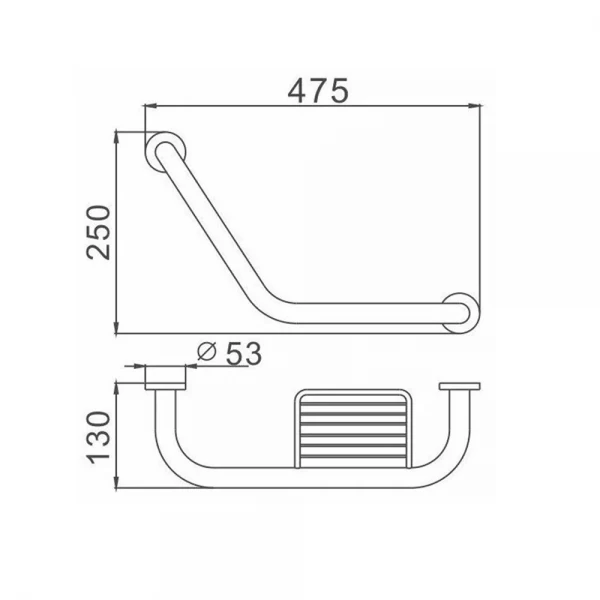 Поручень для ванної з мильницею Haiba HB1719 (HB0719)