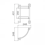 Полка угловая стеклянная двухъярусная Haiba HB1907-2 (HB0722)