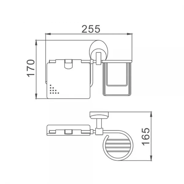 Бумагодержатель Haiba HB1603-1 с крышкой и корзиной (HB0739)