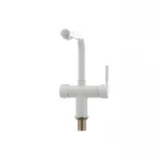 Смеситель для кухни Haiba Hans 021 с вых. для питьевой воды (белый) (HB0842)