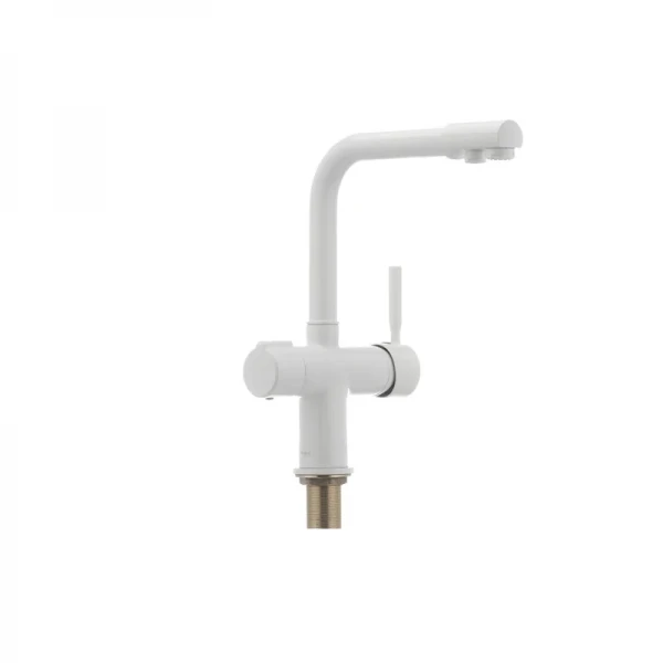 Смеситель для кухни Haiba Hans 021 с вых. для питьевой воды (белый) (HB0842)