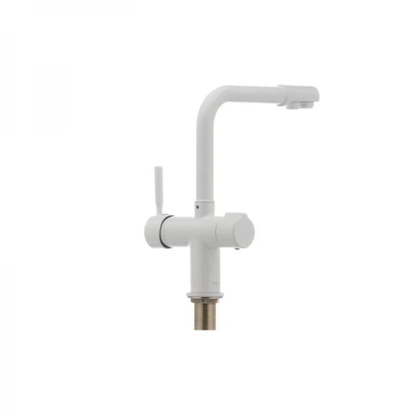 Смеситель для кухни Haiba Hans 021 с вых. для питьевой воды (белый) (HB0842)