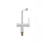 Смеситель для кухни Haiba Hans 021 с вых. для питьевой воды (белый) (HB0842)