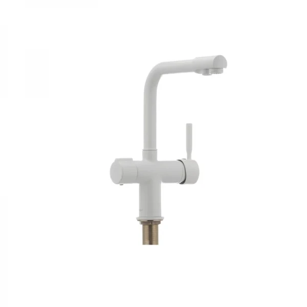 Смеситель для кухни Haiba Hans 021 с вых. для питьевой воды (белый) (HB0842)