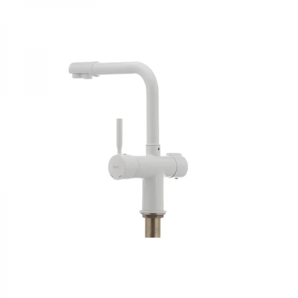 Смеситель для кухни Haiba Hans 021 с вых. для питьевой воды (белый) (HB0842)