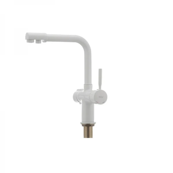 Смеситель для кухни Haiba Hans 021 с вых. для питьевой воды (белый) (HB0842)