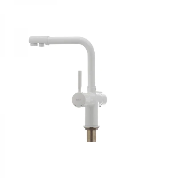 Смеситель для кухни Haiba Hans 021 с вых. для питьевой воды (белый) (HB0842)