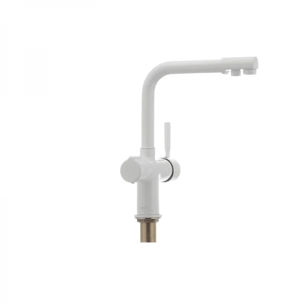 Смеситель для кухни Haiba Hans 021 с вых. для питьевой воды (белый) (HB0842)