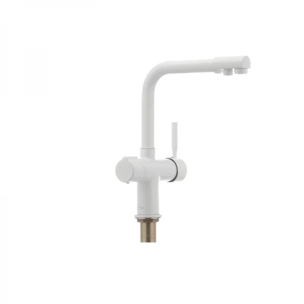 Смеситель для кухни Haiba Hans 021 с вых. для питьевой воды (белый) (HB0842)