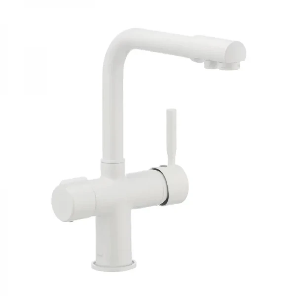 Смеситель для кухни Haiba Hans 021 с вых. для питьевой воды (белый) (HB0842)