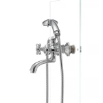 Змішувач для ванни Haiba Dominox 142 латунний хромований двохвентильний (HB0905)