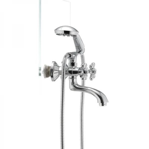 Змішувач для ванни Haiba Dominox 142 латунний хромований двохвентильний (HB0905)