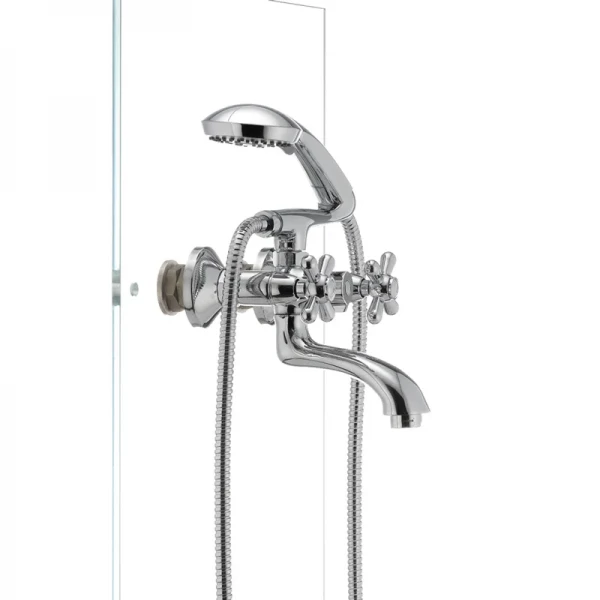 Змішувач для ванни Haiba Dominox 142 латунний хромований двохвентильний (HB0905)